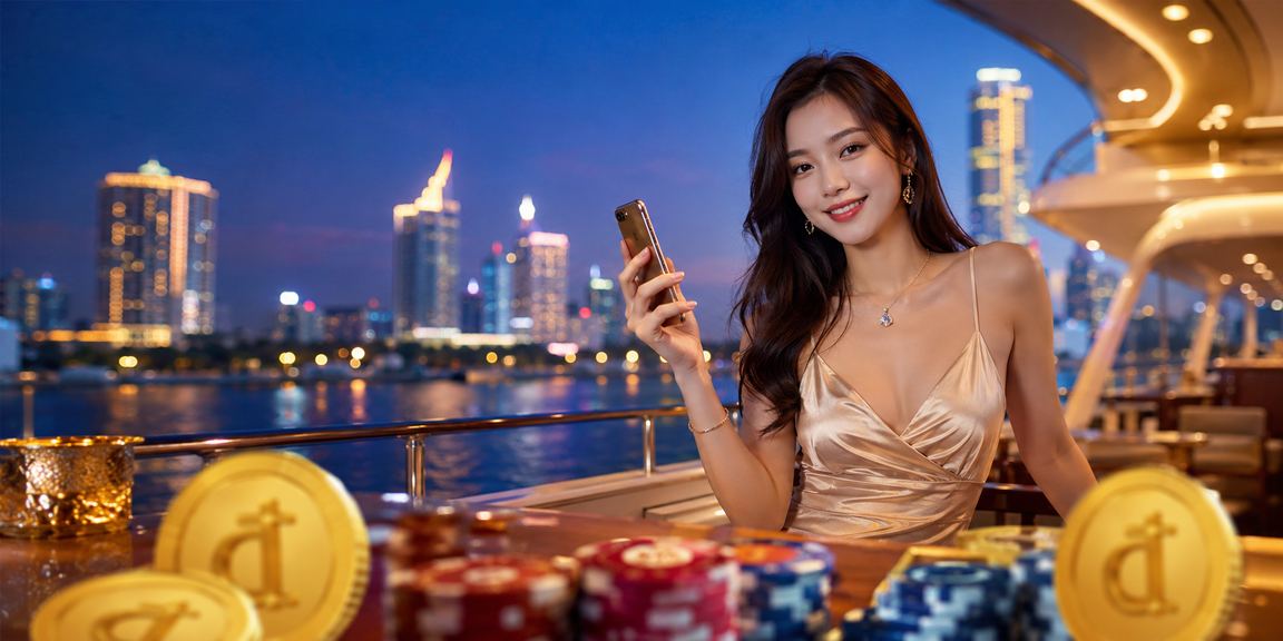 Người dùng kiểm tra thưởng nạp và hạng VIP trên điện thoại tại quán cà phê Đà Lạt